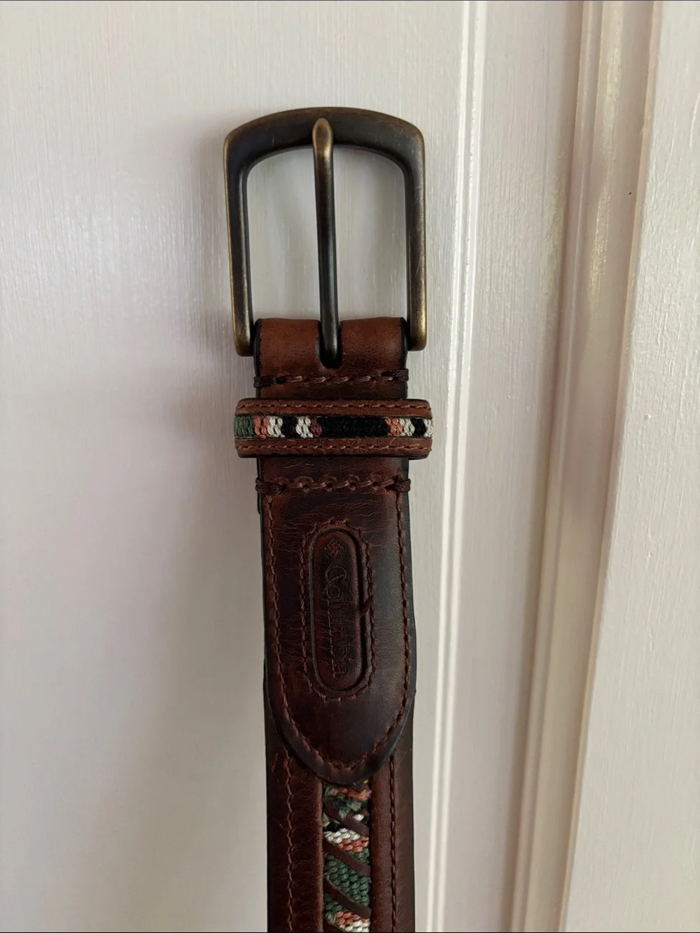 Columbia Sportswear Company Brown Decorative Leather Belt Sz 38/95